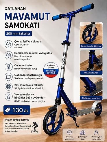 İdman və istirahət: MAVAMUT qatlanan şəhər samokatı - 200 mm böyük təkərlər – sabit — 1