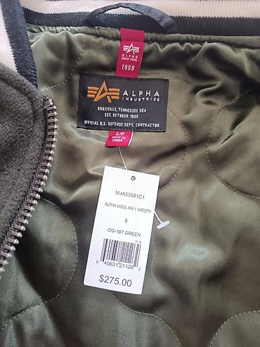 карго мешок: Alpha Industries Wool MA-1 Varsity — OG-107 Green Стильная — 6