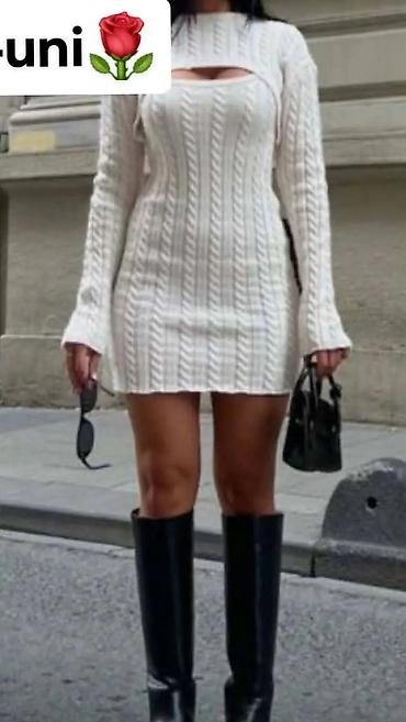 ara torba: Dvod elni ženski komplet – pletena mini haljina + bolero - Model — 2
