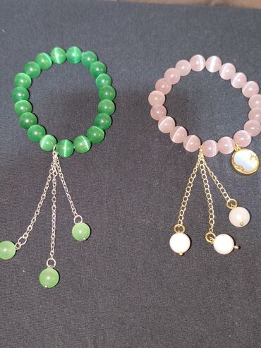 Bilərziklər: Məhsul: Əl işi daş muncuqlu elastik bilərziklər dəsti Təsvir: - Bir — 7