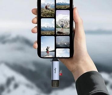 Druga oprema za računare i laptopove: USB-C/USB-A višenamenski čitač kartica – Cudy Kompaktan 2-u-1 čitač — 25