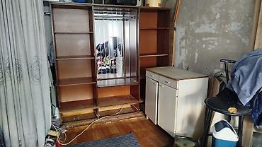 кухоный стенка: Гарнитур для прихожей, Б/у, Зеркало, Дерево, цвет - Коричневый — 1