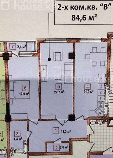 Продажа квартир: 2 комнаты, 84 м², Азия Молл Элитка, 9 этаж, ПСО (под самоотделку) — 3