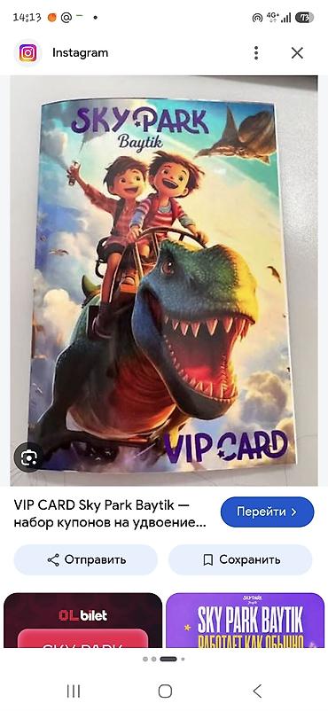 мешки для подарков: VIP CARD Sky Park Baytik — набор купонов на удвоение — 1