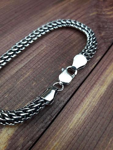 Серебряные цепочки: Серебряная цепь "Византия" 85гр, 58 см ручная работа, серебро 925 — 35