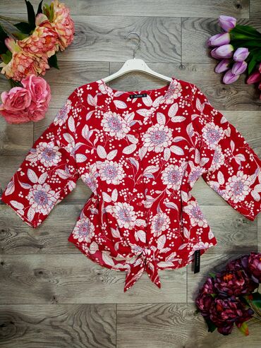 helanke od vestacke koze: M (EU 38), Viscose, Floral, color - Red