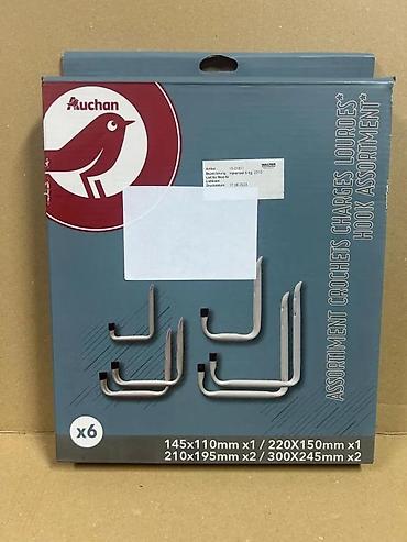 Ostali alati i mašine: Set zidnih kuka za teške terete – Auchan, 6 komada - Asortiman — 1