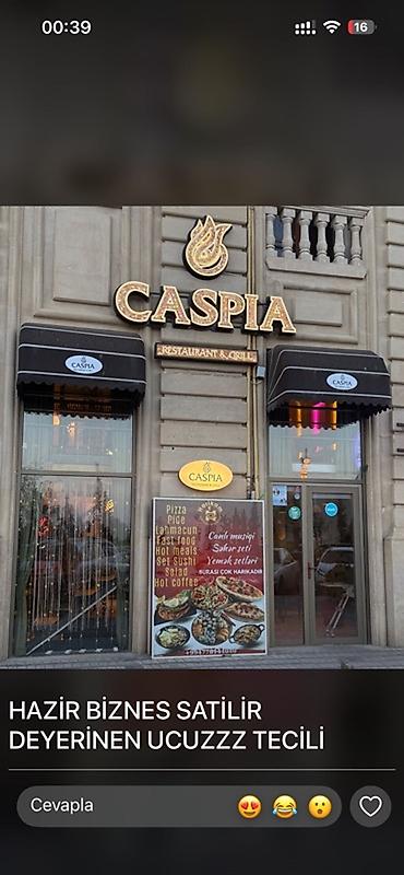 döner yeri: Hazır fəaliyyət göstərən “CASPIA Restaurant &Grill” biznesi — 1