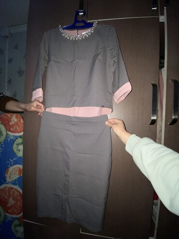 женский костюм кофт юбка: Костюм с юбкой, Миди, Турция, XL (EU 42)