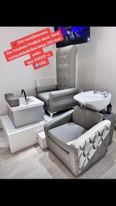 salon moykaları: ✔️700 man(Balaxanı). Sac moykasi+Pedikür dəsti. İdeal