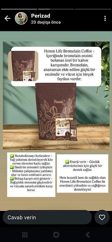 yağ: Məhsul: Homm Vita Bromelain Coffee – bromelain fermenti ilə zəngin — 1