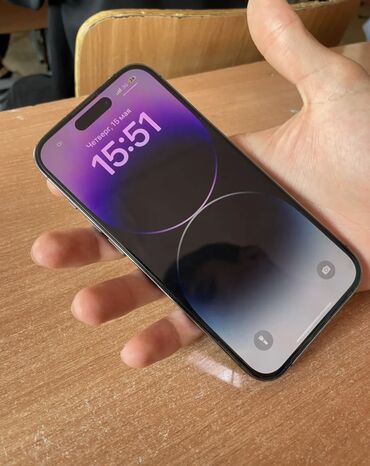 Apple iPhone: IPhone 14 Pro, Б/у, 128 ГБ, Deep Purple, Защитное стекло, 83 %