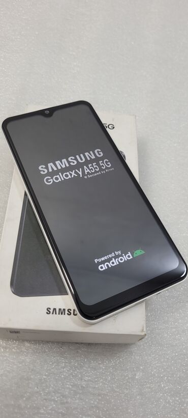 Samsung: Samsung Galaxy A55, Б/у, 256 ГБ, цвет - Белый, 2 SIM — 2