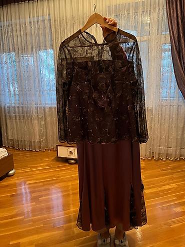 Dəstlər, kostyumlar: Qadın geyimləri dəsti 1) Firuzəyi rəngli don - Model: Uzun, beldən — 3