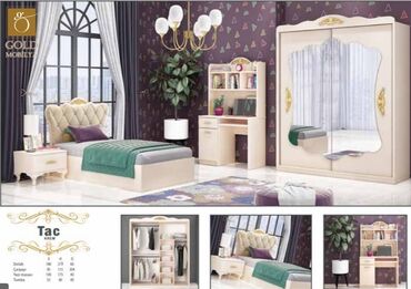 gence divanlar: Для девочки, Односпальная кровать, Письменный стол, Шкаф, Тумба, Турция, Новый
