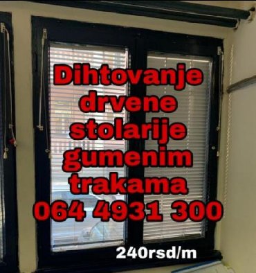 prebacivanje vhs na usb cena beograd: Dihtovanje gumenim dihtunzima 240 rad / m Na licu mesta Bela i braon