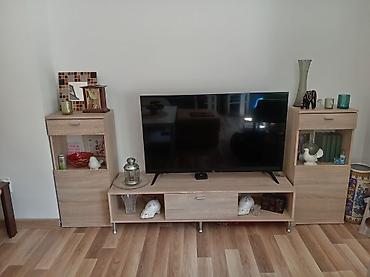drvena sofa: Dnevni set za TV i odlaganje – 3 dela + zidna polica - Materijal — 3
