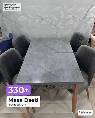 Məhsul: Masa Dəsti - Ölçü: 80×130/170 sm (açılan mexanizmli) -