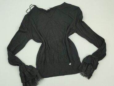 czarne bluzki z długim rękawem eleganckie: Blouse, L (EU 40), condition - Very good