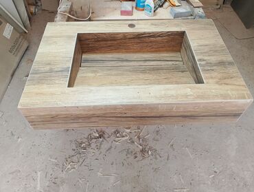 Hamam üçün aksessuarlar: Mərmər effektli konsol-lavabo modulu - Material: Parlaq səthli — 13