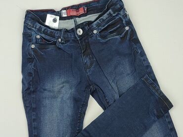 jeans denim: Spodnie jeansowe, 13 lat, 152/158, stan - Bardzo dobry