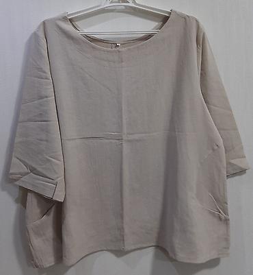 azeri panel vurmaq: Bej rəngli oversize qadın bluz - Ölçü: 2XL (etiketdə göstərilib) - — 1