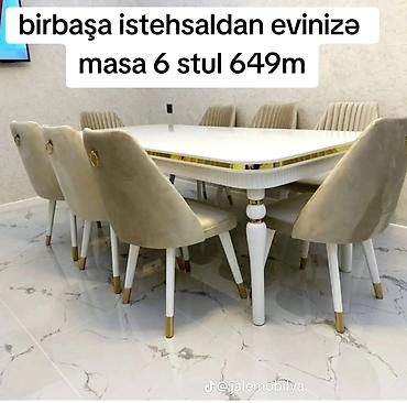 jalə: Qonaq otağı üçün, Yeni, Açılan, Dördbucaq masa, 6 stul — 1