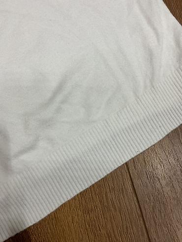 Мужская одежда: Ağ rəngli qısaqoll trikotaj sviter/bluz. - Yarım-balıqçı (mock neck) — 2