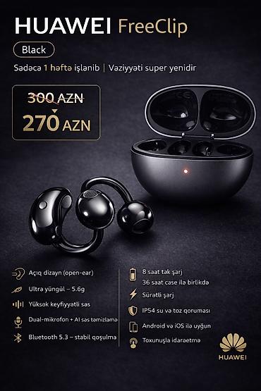 Qulaqcıqlar: Yeni Simsiz (Bluetooth) Qulaqcıqlar, Huawei, rəng - Qara — 1