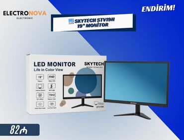 kamputer manitor: 🖥 Skytech STV19H – 19" Monitor ✔️ 19 düym ekran ölçüsü – ideal ofis