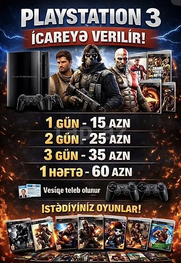 playstation prokat: PlayStation 3 icarəsi Metrolara çatdırılma var İcare Icara Arenda — 1