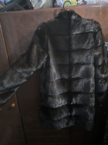 кышкы кийим: Норковая шуба и меховой жилет - Шуба из натуральной норки, глубокий