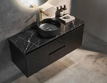 hamam ucun aksessuarlar: Müasir hamam mebeli – asma (divardan quraşdırılan) lavabo dolabları və — 3