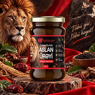 et mehsullari: Biostore Aslan Ürəyi Məcunu · 250 q — Epimediumlu təbii bitki qarışığı — 1