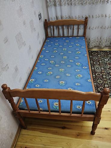 Çarpayılar: Taxta tək nəfərlik çarpayı - Material: tam ağac (taxta karkas — 2