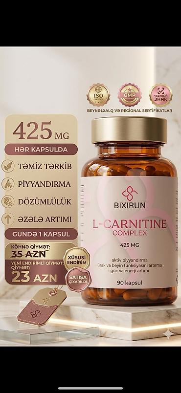 Gözəllik və sağlamlıq: BIXIRUN L-Carnitine Complex – 425 mg, 90 kapsul Məhsul — 1