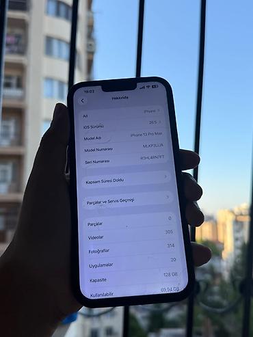 Apple iPhone: IPhone 13 Pro Max, 128 GB, Sierra Blue, Qırıq — 1