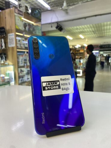 телефон в рассрочку с плохой кредитной историей бишкек: Redmi, Redmi Note 8, Колдонулган, 64 ГБ, түсү - Көк, 2 SIM