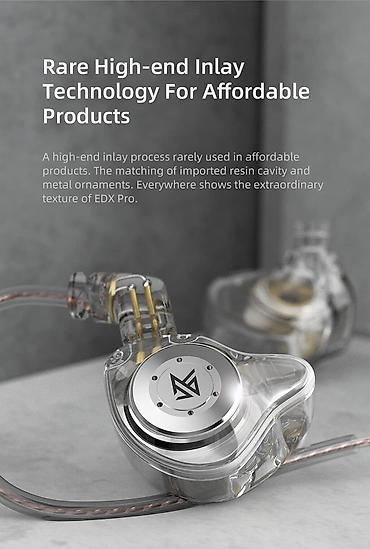 Slušalice: KZ EDX Pro žičane in-ear slušalice (IEM) - Poboljšan dizajn: prozirno — 3