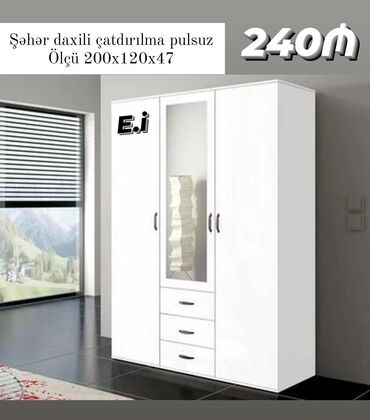 Dolablar: *3 Qapılı Dolab 240Azn💥* ✔️Rəng seçimi var *Şəhər daxili Çatdırılma və