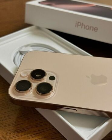 IPhone 16 Pro, 128 GB, Desert Titanium, Zəmanət, Simsiz şarj, Face ID