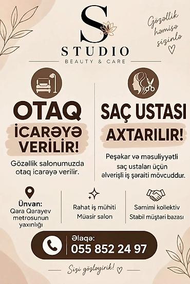barmen axtarilir: Qadın saç ustası tələb olunur, Yerin icarəsi — 1
