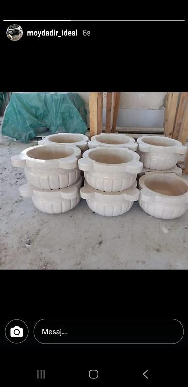 tulpan gul: Mərmər hamam tası və kurna - Material: təbii mərmər (ağ, boz damarlı — 2