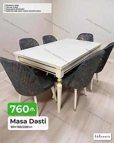Məhsul: Masa Dəsti - Masa ölçüsü: 90×160/200 sm (açılan mexanizm) -