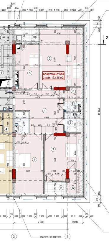 Долгосрочная аренда квартир: 3 комнаты, 150 м², Элитка, 8 этаж, ПСО (под самоотделку)