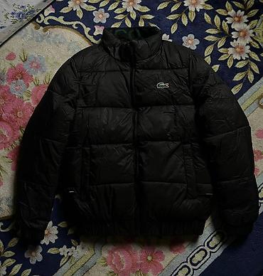 вязаный ажурный кардиган: Пуховик Lacoste, черный - Классический стеганый пуховик с высоким — 1