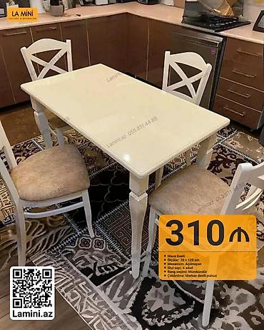 Mebel: Masa Dəsti - Ölçülər: 70 × 120 sm - Mexanizm: Açılmayan - Stul sayı — 1