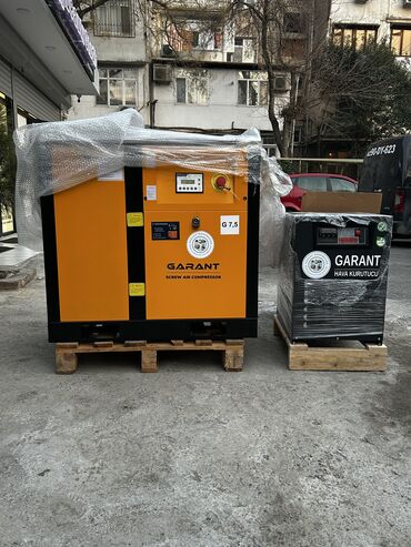 hava kompresoru: 7,5 kw vidalı hava kompressoru və 1,2 kubluq hava quruducusu dəst