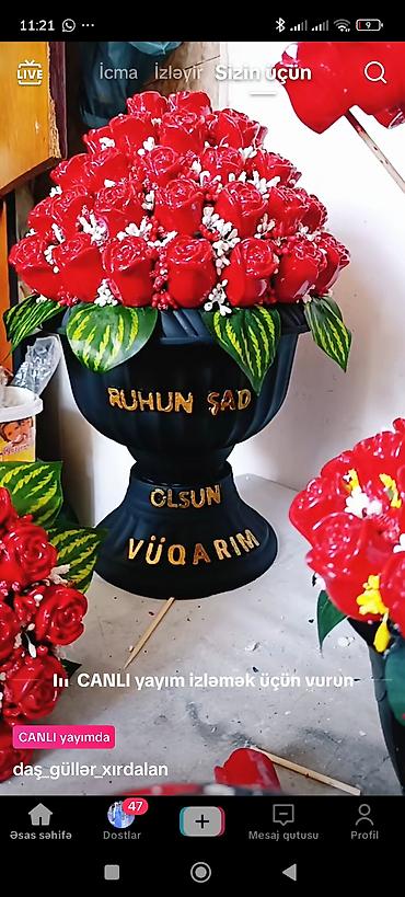 ipək parca: Məhsul: Qəbirüstü dekorativ kompozisiya – daş/rezin materialdan — 1