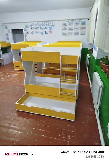 Двухъярусные детские кровати: Детская многоярусная кровать для детских садов (4 спальных места) - — 5